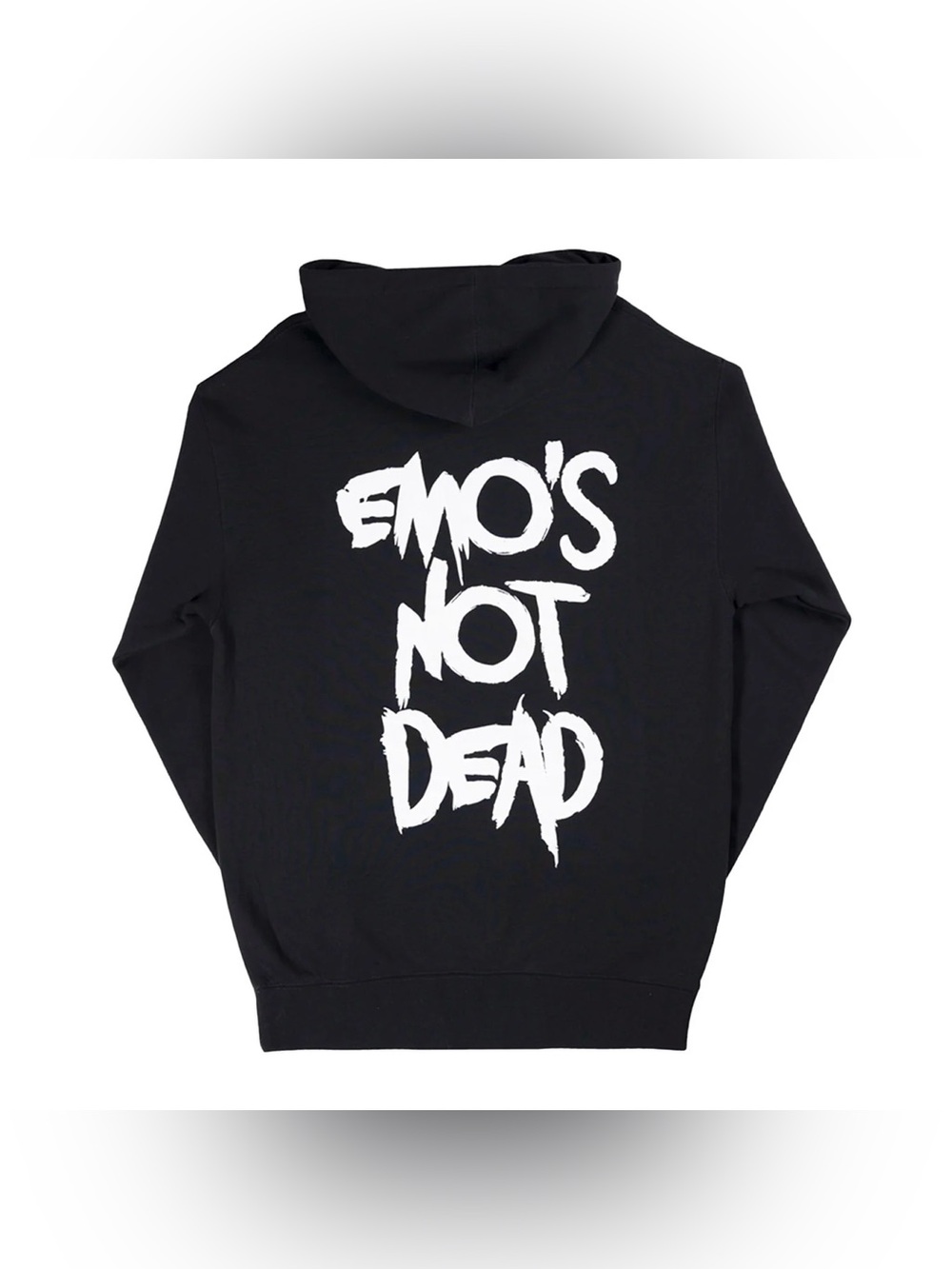 Emo's Not Dead black graphic print drawstring hoodie (XXXL)